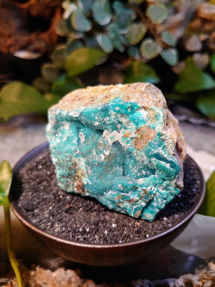 232g Natural Chrysocolla with Druzy on Matrix for Home and Altar Decor / Energy Work / Crystal Healing / Collection / Gifting for Her & Him