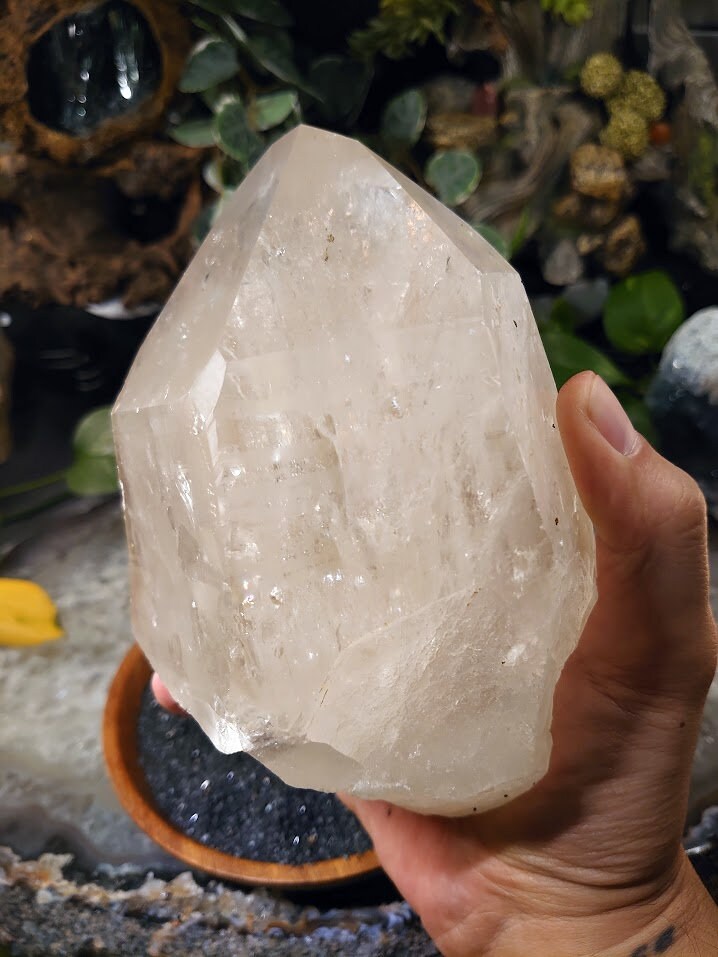 1,784g Large Quartz Point, Semi Polished from Minas Gerais Brazil for Crystal Healing / Meditation / Altar Decor