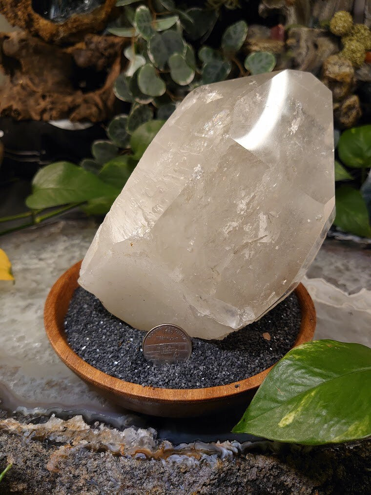 1,784g Large Quartz Point, Semi Polished from Minas Gerais Brazil for Crystal Healing / Meditation / Altar Decor