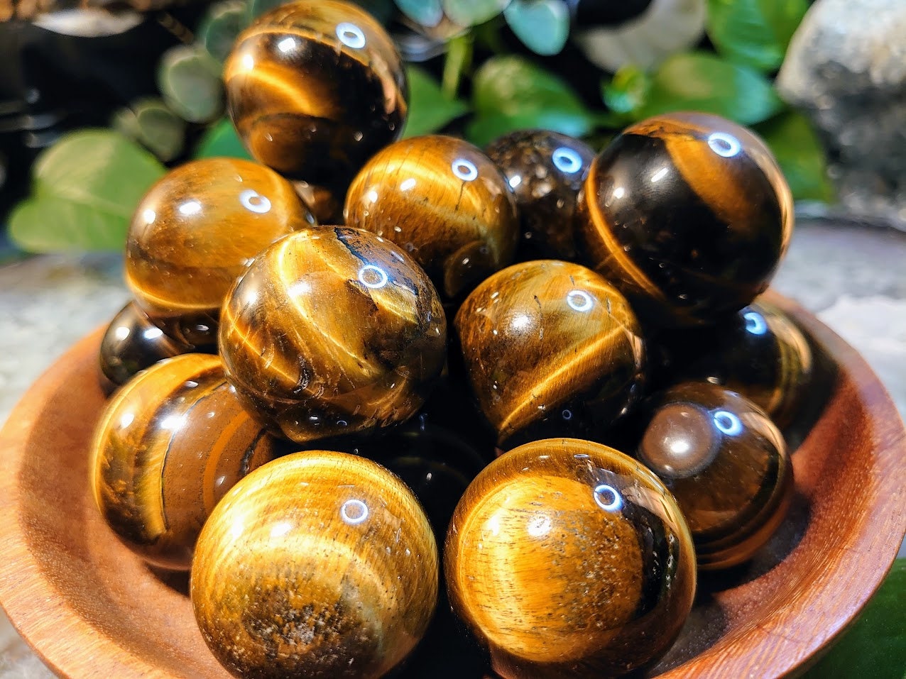 30-35mm Golden Tiger's Eye Spheres from Prieska, South Africa for Crystal Healing & Grids / Meditation / Energy Work / Home and Altar Decor