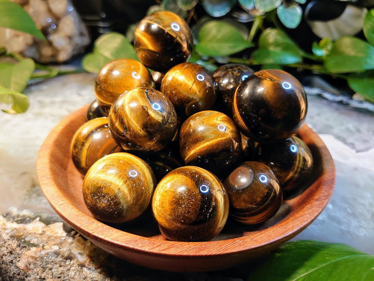 30-35mm Golden Tiger's Eye Spheres from Prieska, South Africa for Crystal Healing & Grids / Meditation / Energy Work / Home and Altar Decor