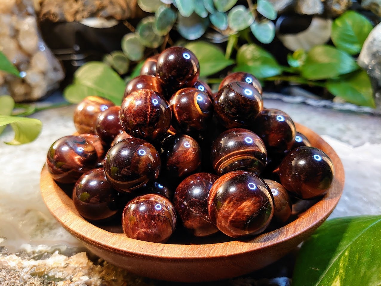 25-30mm Red Tiger's Eye Spheres from Prieska, South Africa for Crystal Healing & Grids / Meditation / Energy Work / Home and Altar Decor