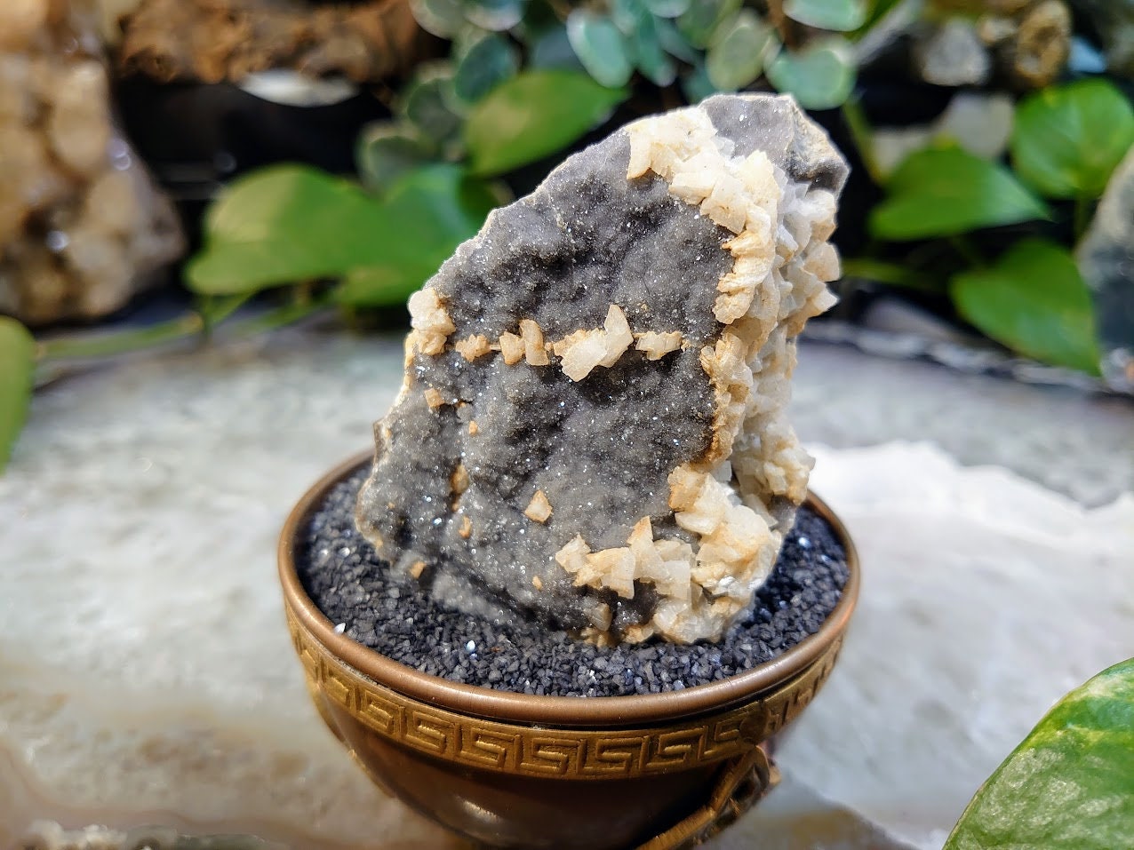 102.8g Calcite on Dolomite Druzy from Carthage, Tennessee for Collection / Home and Altar Decor / Reiki / Meditation