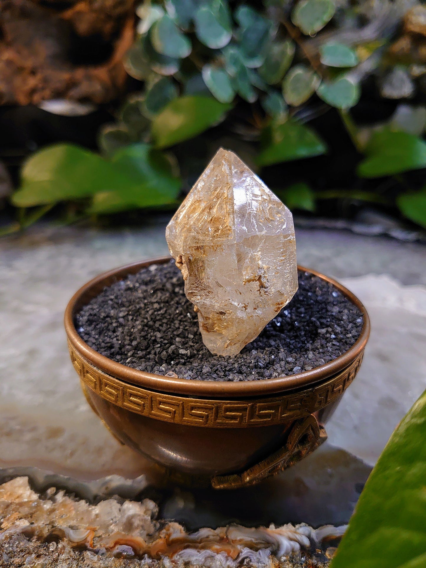 61.42g Double Terminated Skeletal Window Quartz Point from Pakistan for Crystal Grids / Collection