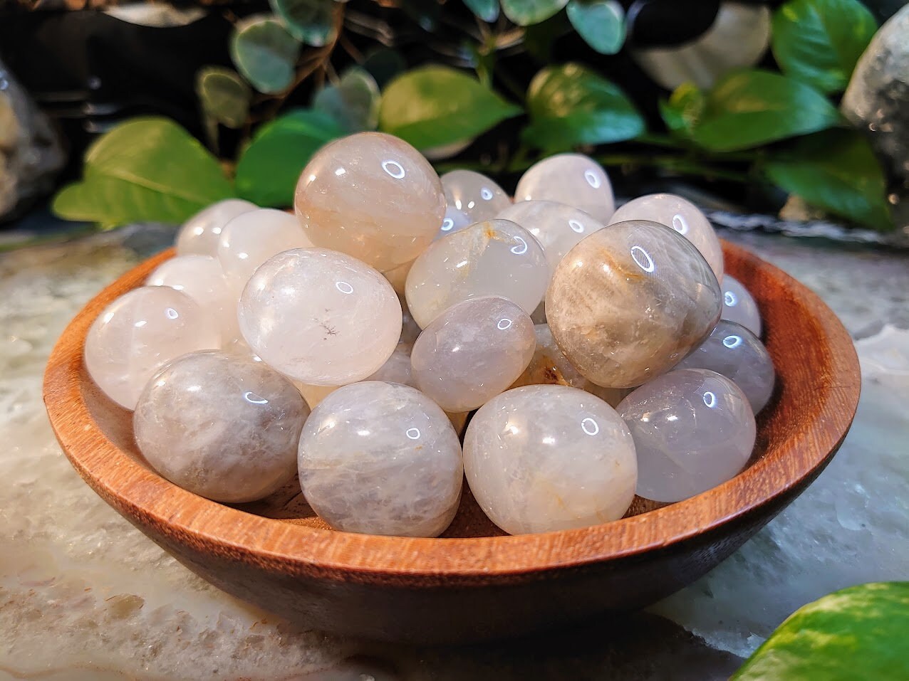 Blue Rose Quartz Tumbled Stone/Pocket Stone from Madagascar for Crystal Healing / Grid Creation / Home & and Altar Decor