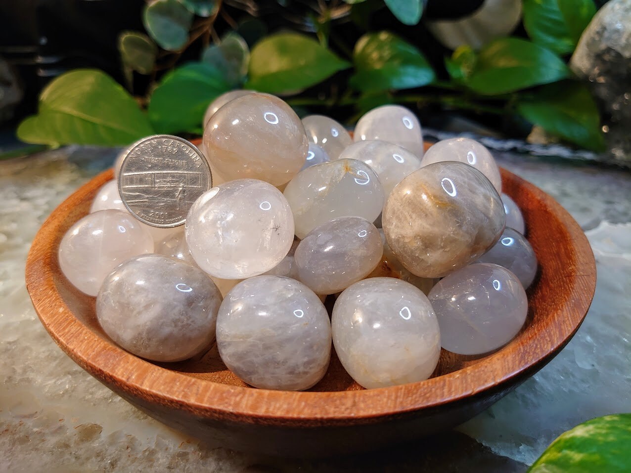 Blue Rose Quartz Tumbled Stone/Pocket Stone from Madagascar for Crystal Healing / Grid Creation / Home & and Altar Decor