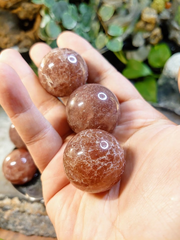 Strawberry Quartz Spheres from Tanzania for Crystal Healing / Meditation / Reiki / Home and Altar Decor / Gifting