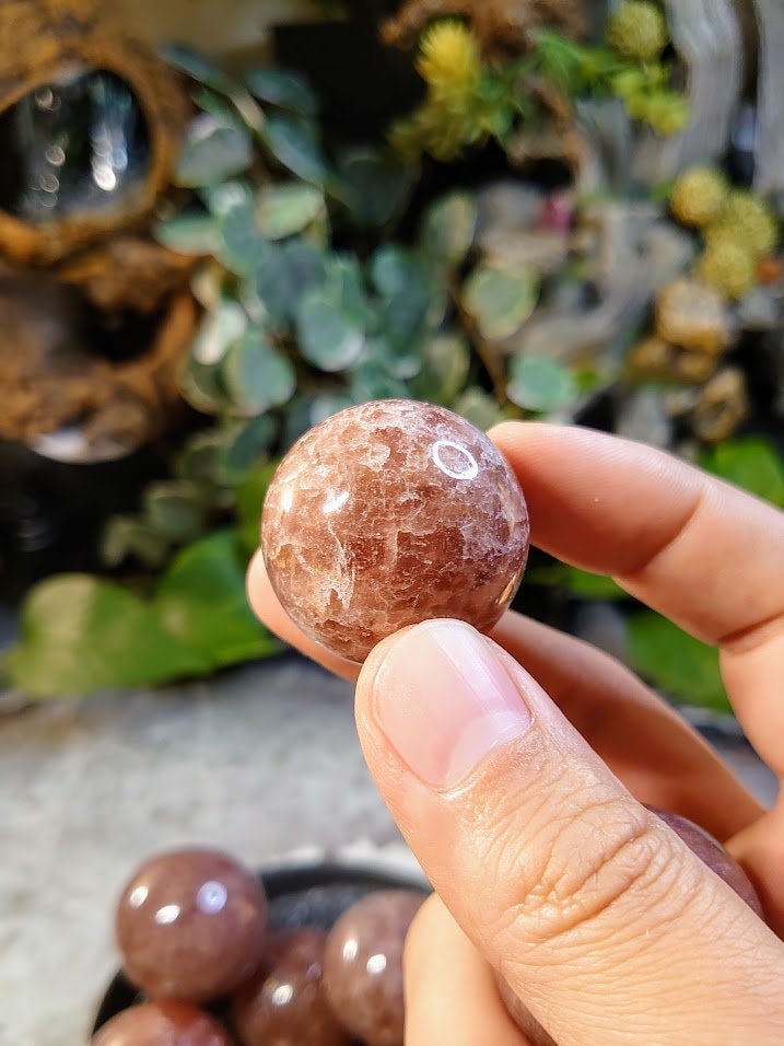 Strawberry Quartz Spheres from Tanzania for Crystal Healing / Meditation / Reiki / Home and Altar Decor / Gifting