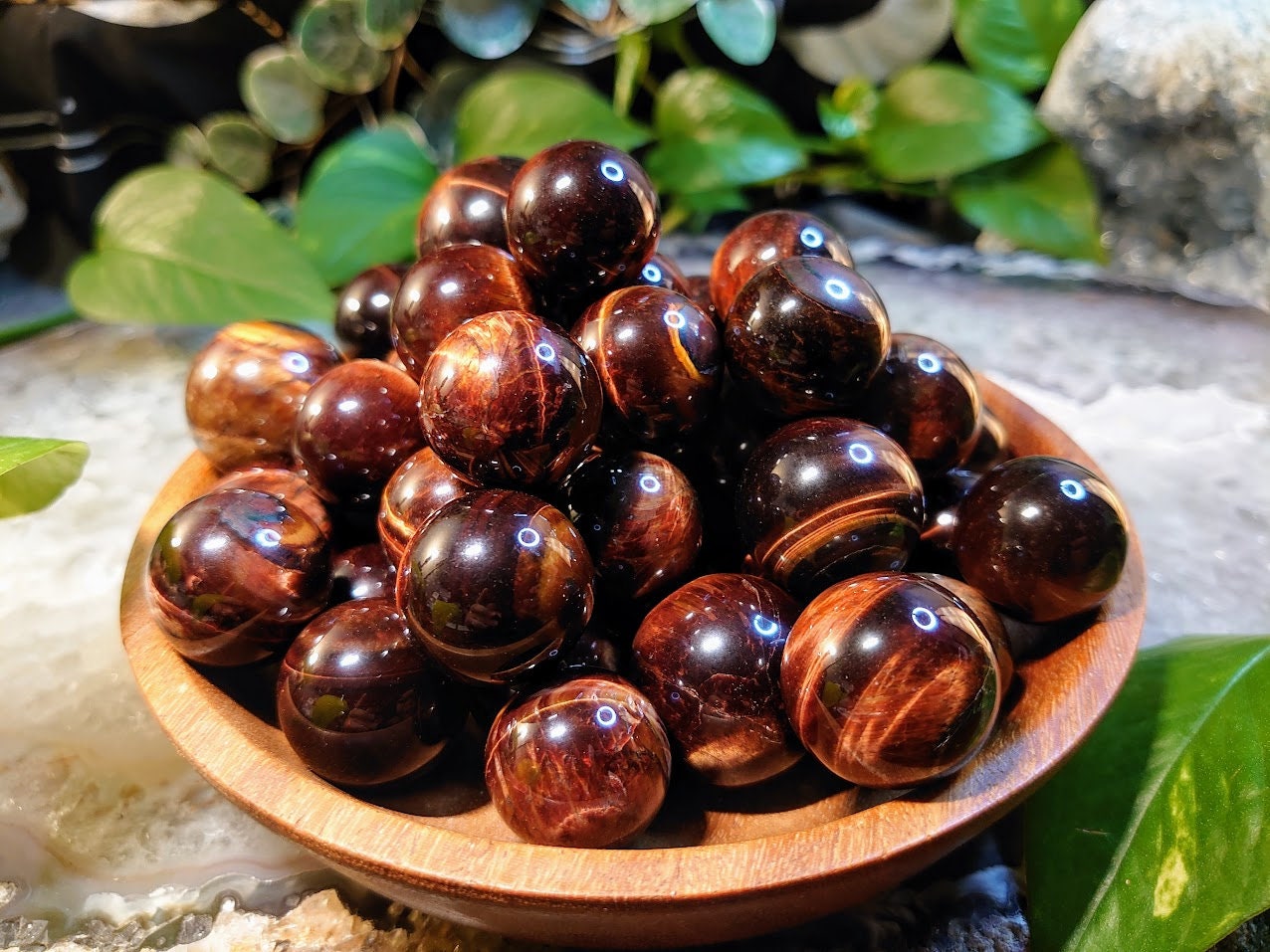 25-30mm Red Tiger's Eye Spheres from Prieska, South Africa for Crystal Healing & Grids / Meditation / Energy Work / Home and Altar Decor