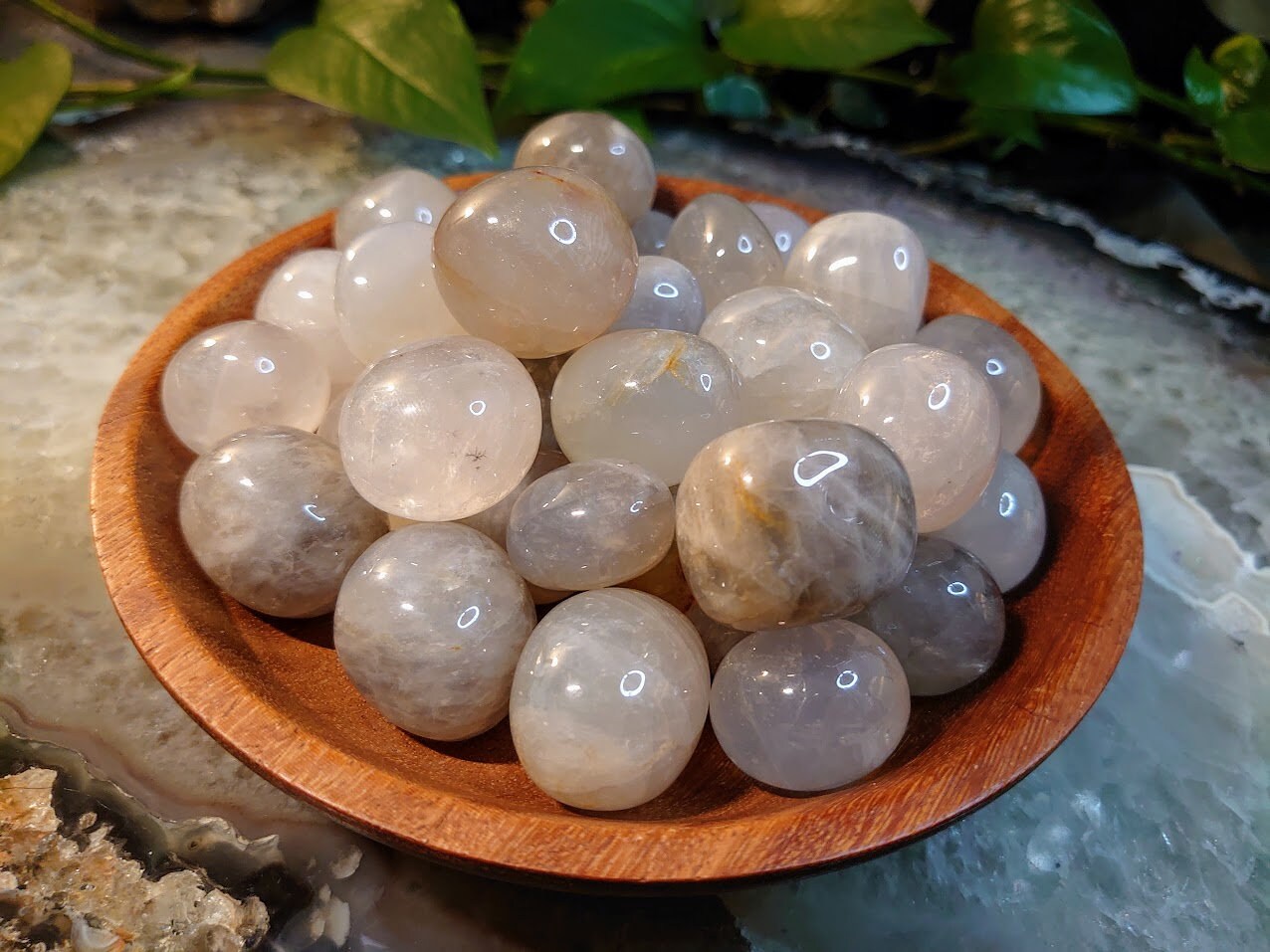 Blue Rose Quartz Tumbled Stone/Pocket Stone from Madagascar for Crystal Healing / Grid Creation / Home & and Altar Decor