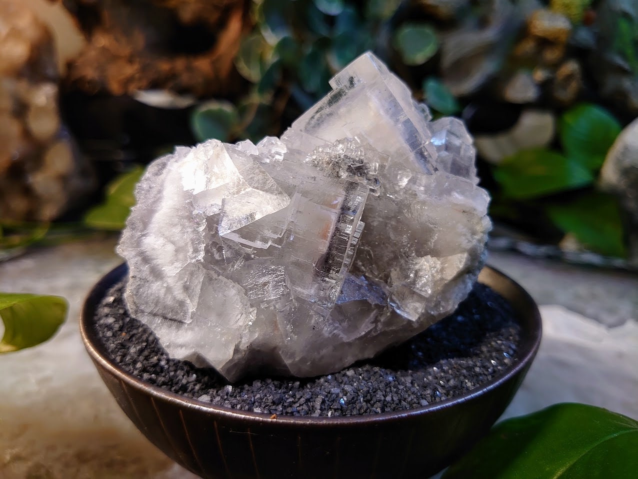 362g Clear Cubic Fluorite Cluster with Phantoms from Emilio Mine, Asturias, Spain for Collection / Home & Altar Decor / Meditation