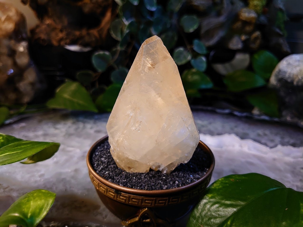 158g Golden Dogtooth Calcite Crystal from Emilio Mine, Asturias, Spain for Collection / Home & Altar Decor