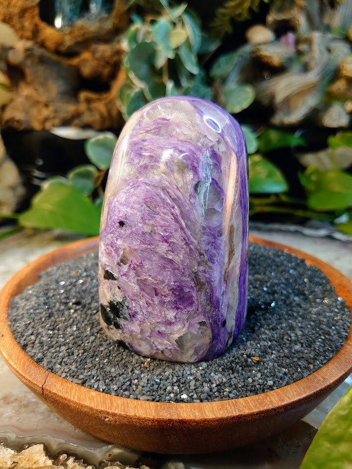 410g High Grade Charoite Polished Free Form / Self Standing for Home & Altar Decor / Meditation / Collection