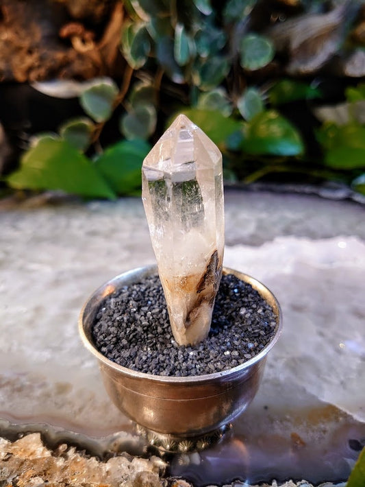 28.4g Congo Lemurian Clear Quartz Point with Phantom from DRC for Crystal Healing / Meditation / Collection