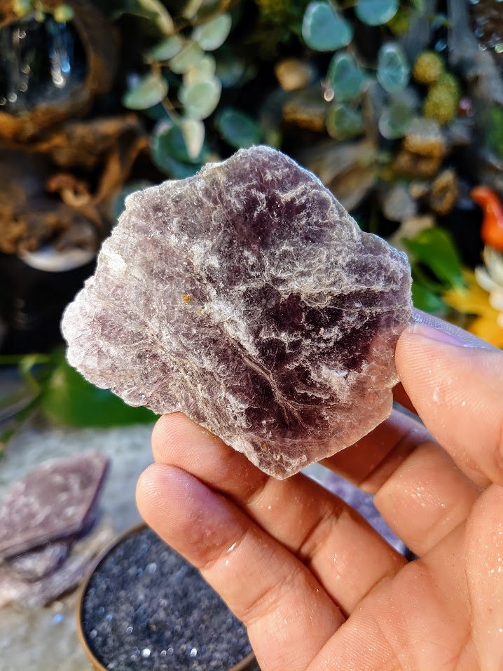 Lepidolite Slices/Slabs from Brazil for Crystal Healing & Grids/ Reiki/ Meditation/ Energy Work/ Gem and Mineral Collections