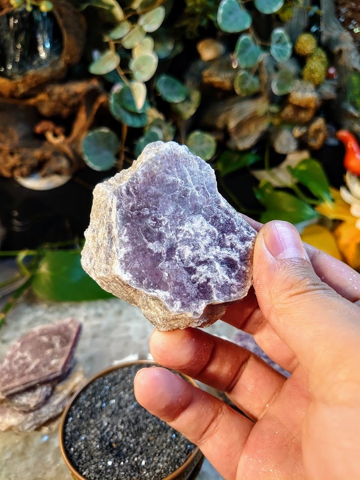 Lepidolite Slices/Slabs from Brazil for Crystal Healing & Grids/ Reiki/ Meditation/ Energy Work/ Gem and Mineral Collections