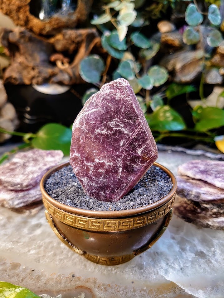 Lepidolite Slices/Slabs from Brazil for Crystal Healing & Grids/ Reiki/ Meditation/ Energy Work/ Gem and Mineral Collections