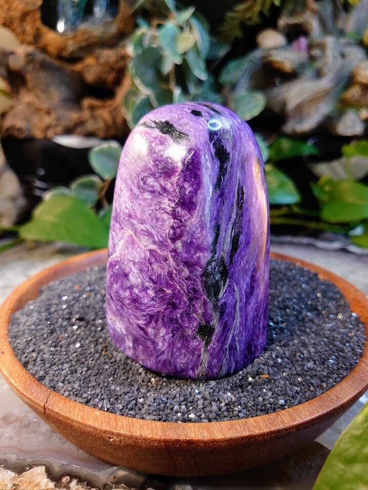 410g High Grade Charoite Polished Free Form / Self Standing for Home & Altar Decor / Meditation / Collection