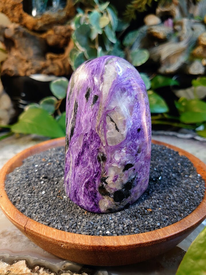 410g High Grade Charoite Polished Free Form / Self Standing for Home & Altar Decor / Meditation / Collection