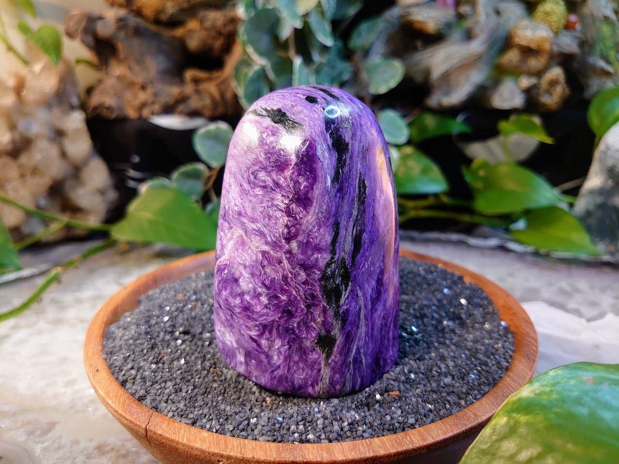 410g High Grade Charoite Polished Free Form / Self Standing for Home & Altar Decor / Meditation / Collection