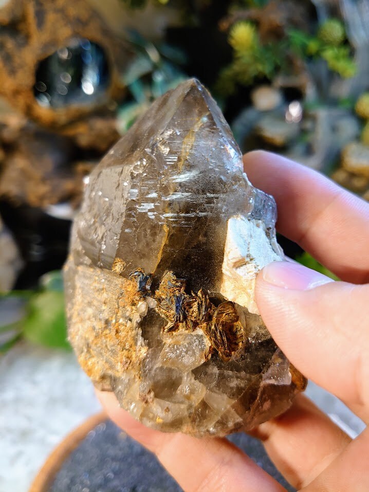 286g Natural Smoky Quartz Cluster with Heavy Etching from Malawi, Africa for Collection / Home & Altar Decor / Protection / Crystal Healing