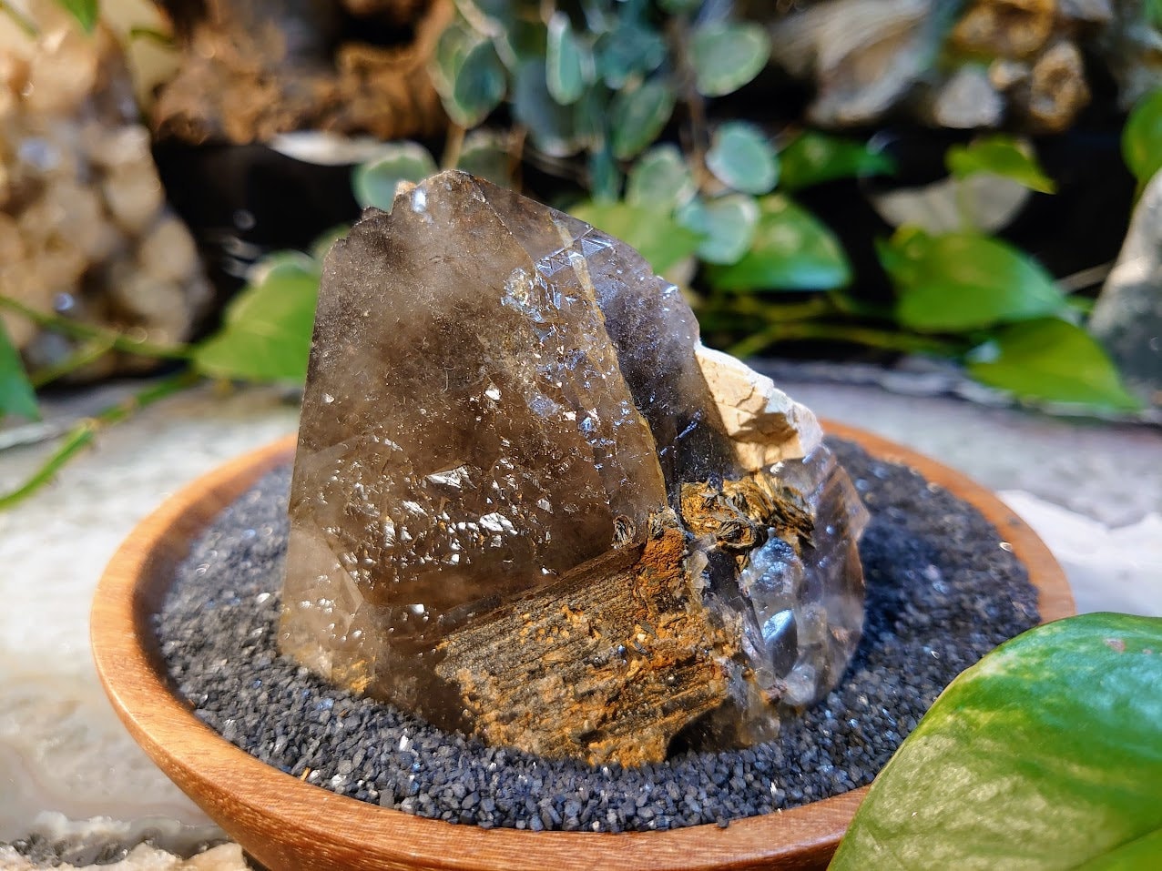 286g Natural Smoky Quartz Cluster with Heavy Etching from Malawi, Africa for Collection / Home & Altar Decor / Protection / Crystal Healing