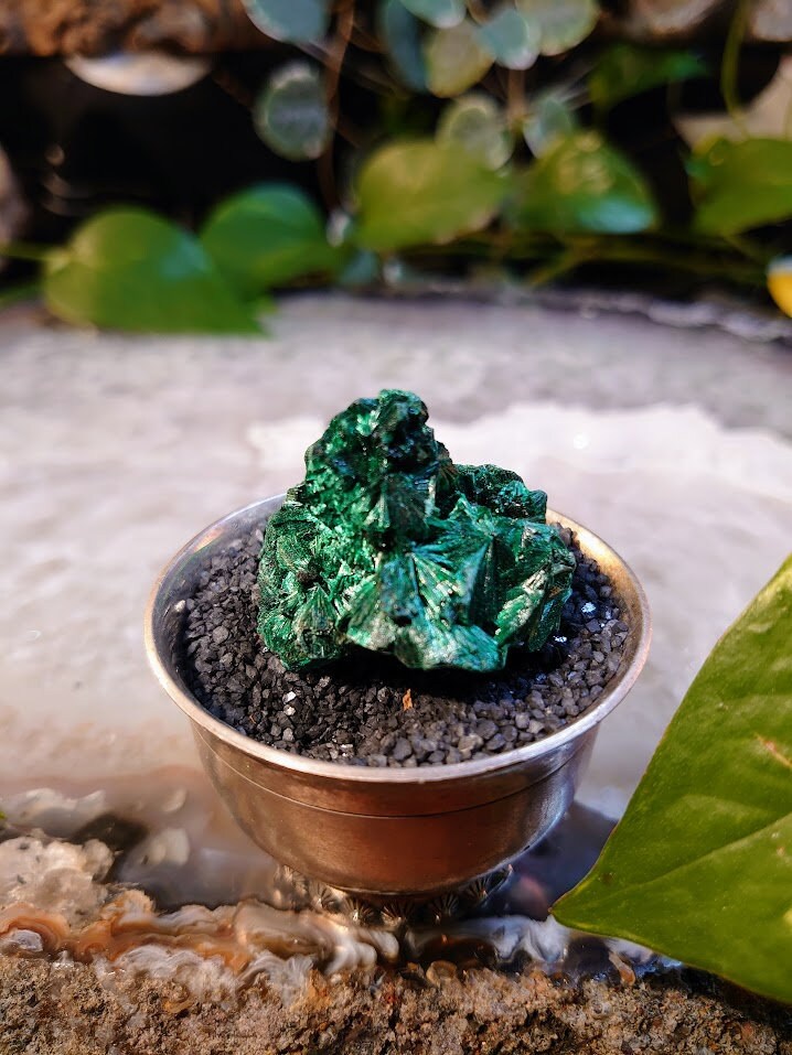 36.6g Small Silky Fibrous Malachite Specimen from Kasompe, Congo for Home and Altar Decor / Collection / Crystal Healing