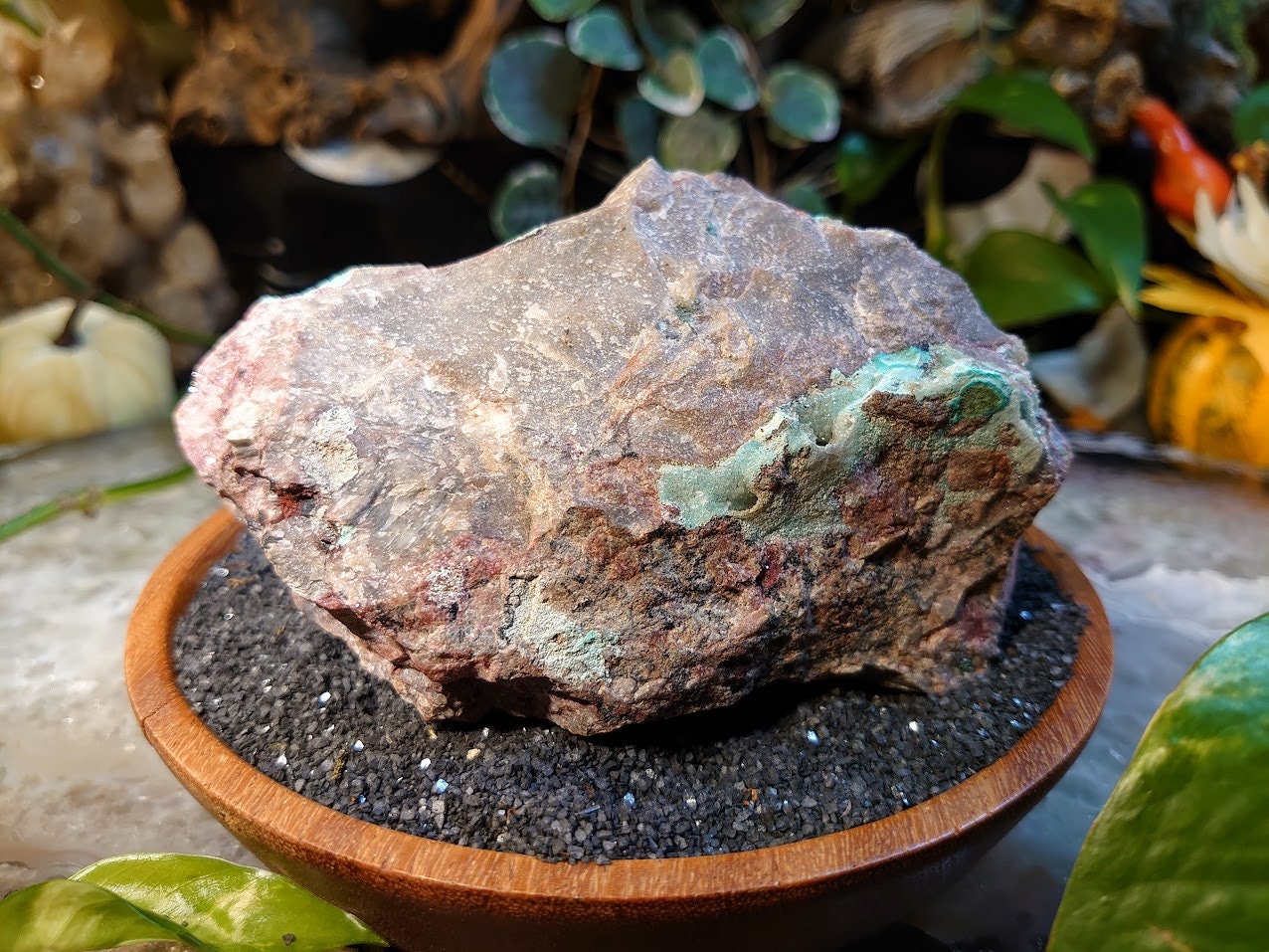 631g Natural Chrysocolla with Malachite and Druzy on Matrix for Home and Altar Decor / Energy Work / Crystal Healing / Collection