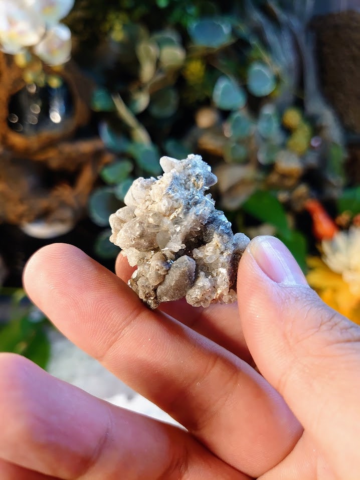 20.4g Quartz Cluster with Dogtooth Hematite Calcite on Matrix From Namibia / Thumbnail Specimen / for Desk Decor / Meditation / Collection