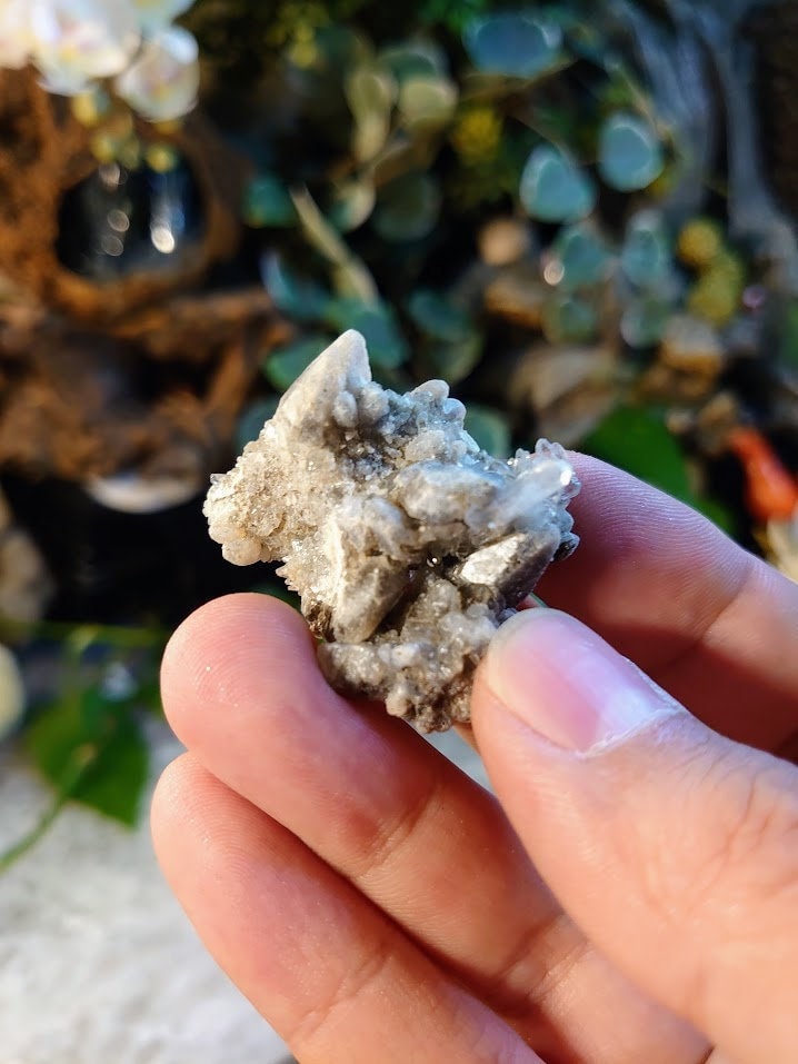 20.4g Quartz Cluster with Dogtooth Hematite Calcite on Matrix From Namibia / Thumbnail Specimen / for Desk Decor / Meditation / Collection