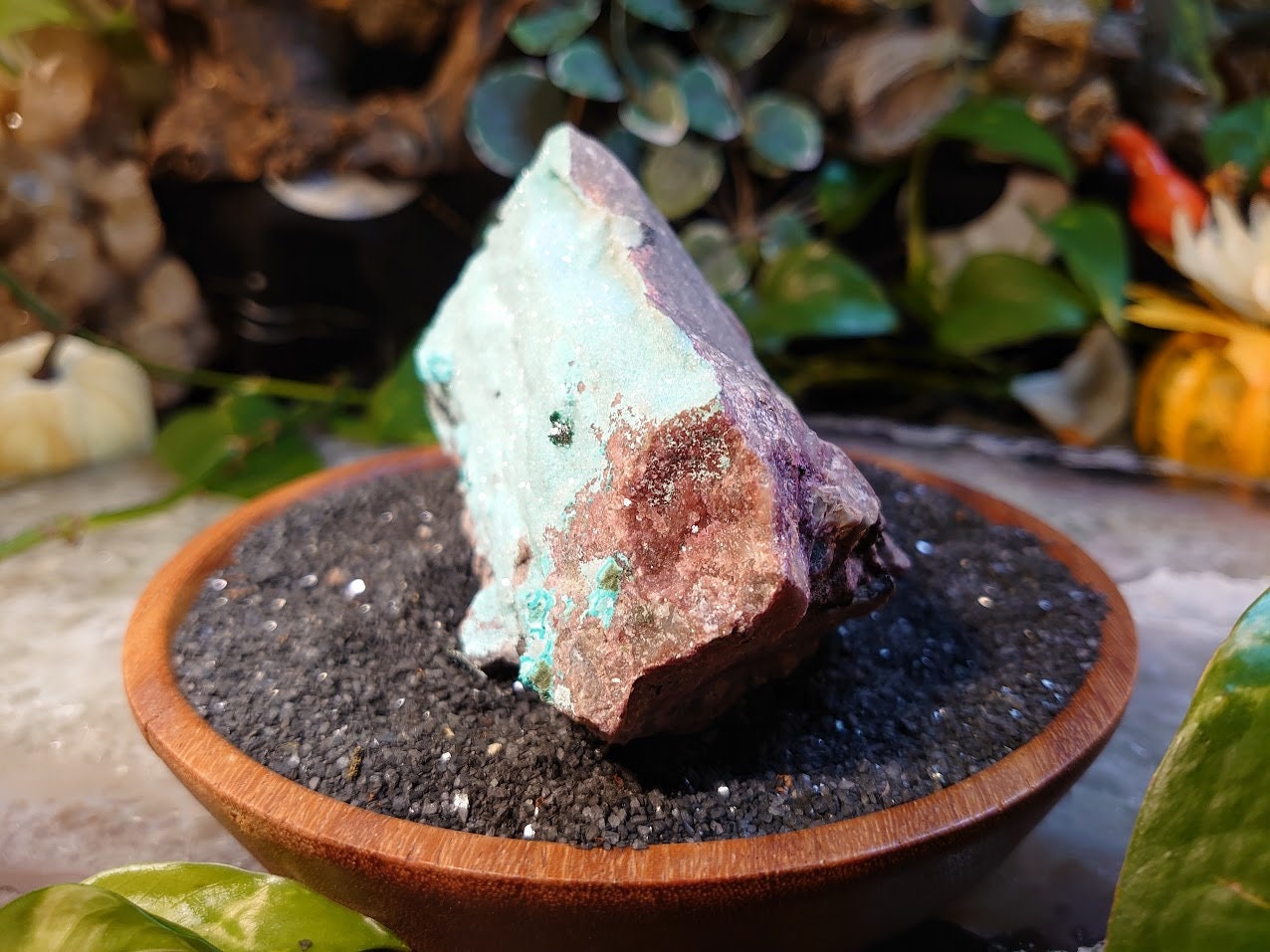 631g Natural Chrysocolla with Malachite and Druzy on Matrix for Home and Altar Decor / Energy Work / Crystal Healing / Collection