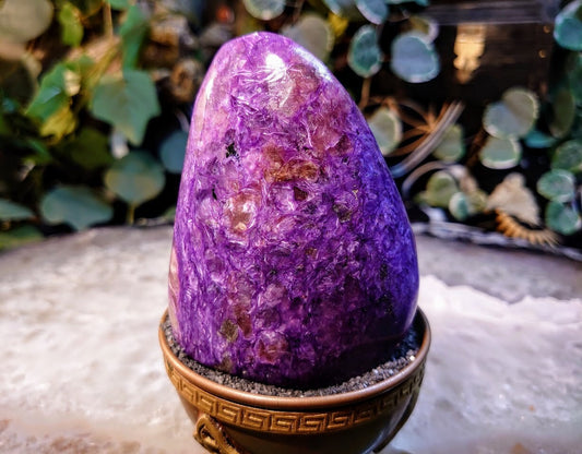 443g High Grade Charoite Polished Free Form / Self Standing for Home & Altar Decor / Meditation / Collection