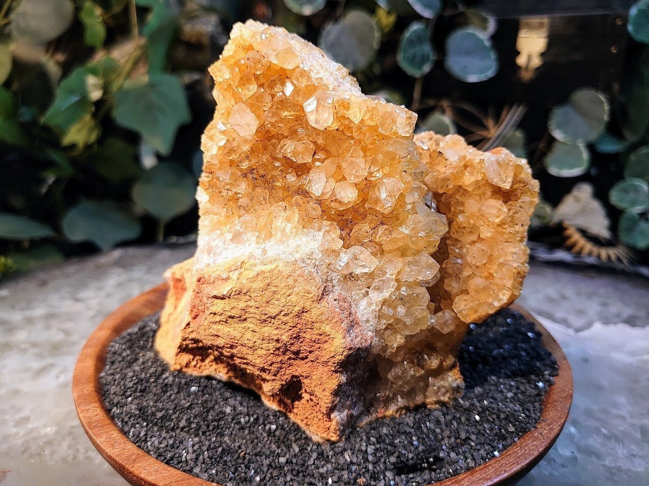 546g Natural Limonite Golden Healer Quartz/Citrine Geode from Zambia, Africa for Crystal Healing / Reiki / Home & Altar Decor