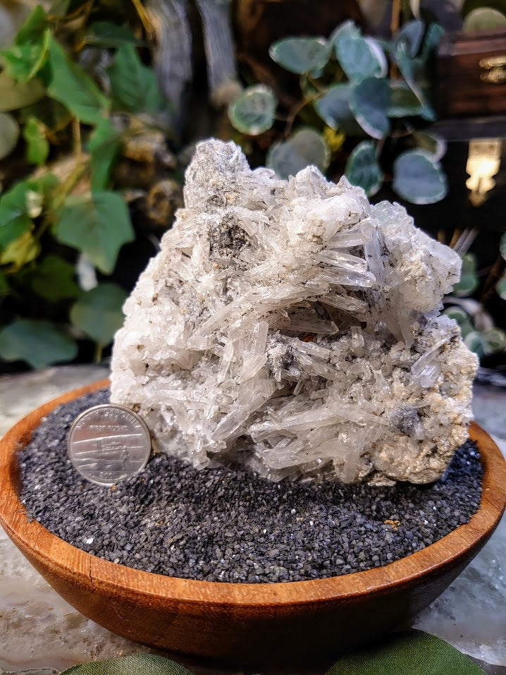 310g Quartz Needle Cluster with Pyrite and Fluorite Inclusions from Peru for Home and Altar Decor / Collection / Energy