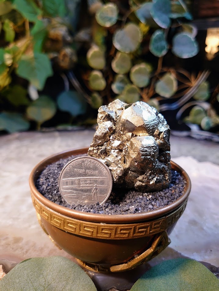 134g Cubic Pyrite "Fool's Gold" Cluster from Huaron Mine, Peru, for Collection / Home and Altar Decor / Gifting