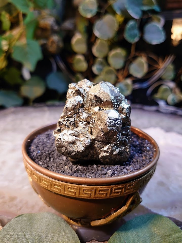 134g Cubic Pyrite "Fool's Gold" Cluster from Huaron Mine, Peru, for Collection / Home and Altar Decor / Gifting