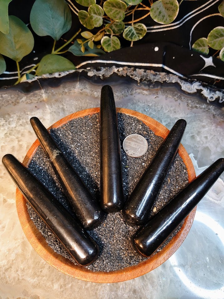 Shungite Massage Wands/ for Massage Therapy/ Crystal Healing/ Acupressure/ Reiki/ Energy Work/ Body Work