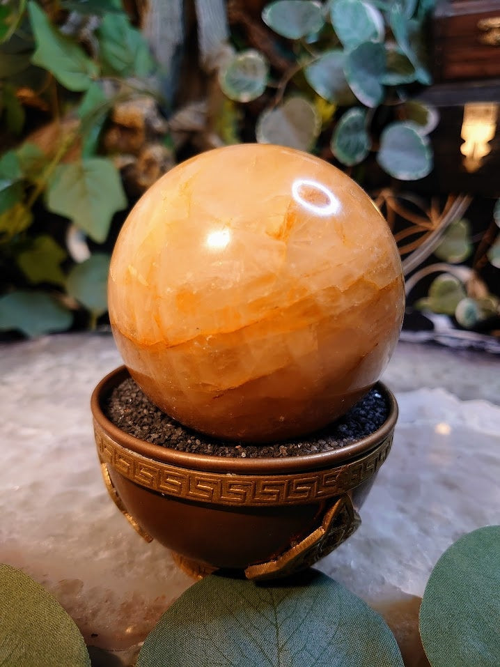 2 3/4" Golden Healer Sphere from Madagascar for Altar and Home Decor / Energy Work / Crystal Healing / Reiki / Limonite