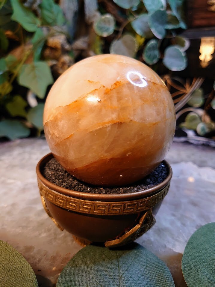 2 3/4" Golden Healer Sphere from Madagascar for Altar and Home Decor / Energy Work / Crystal Healing / Reiki / Limonite