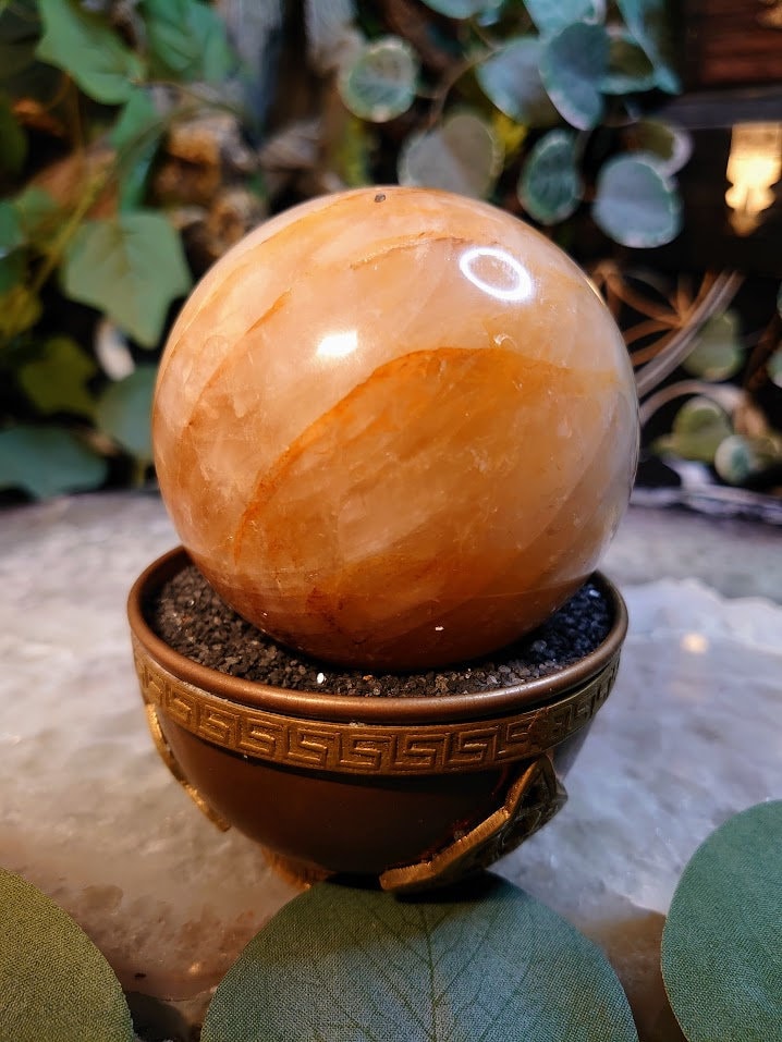 2 3/4" Golden Healer Sphere from Madagascar for Altar and Home Decor / Energy Work / Crystal Healing / Reiki / Limonite