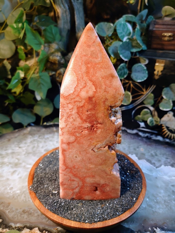 7.75" Pink Amethyst Generator/Obelisk/Tower with Quartz Pockets from Brazil for Crystal Healing/ Meditation/ Altar & Home Decor/ Collection