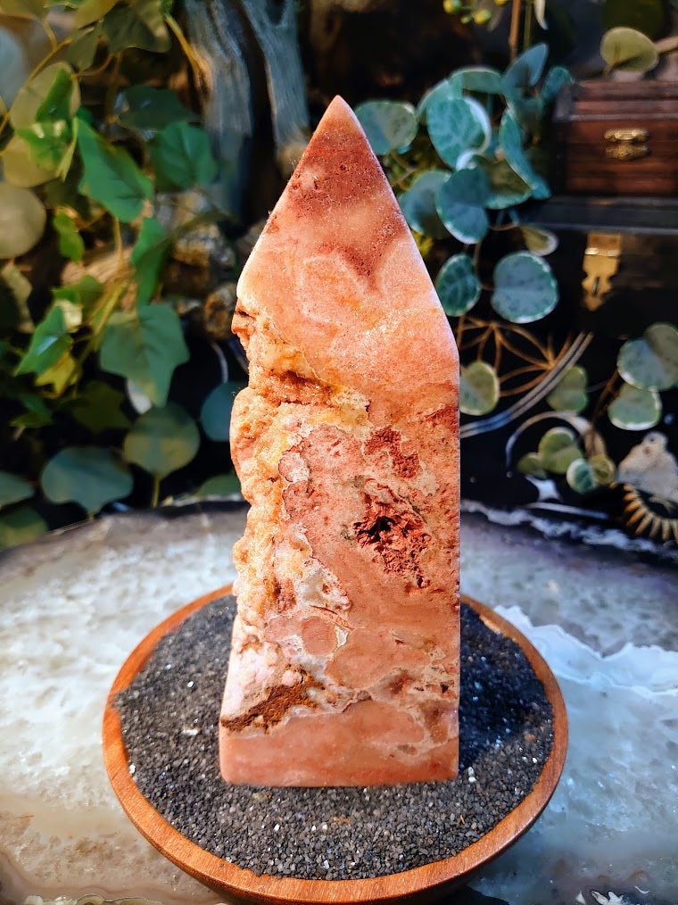 7.75" Pink Amethyst Generator/Obelisk/Tower with Quartz Pockets from Brazil for Crystal Healing/ Meditation/ Altar & Home Decor/ Collection