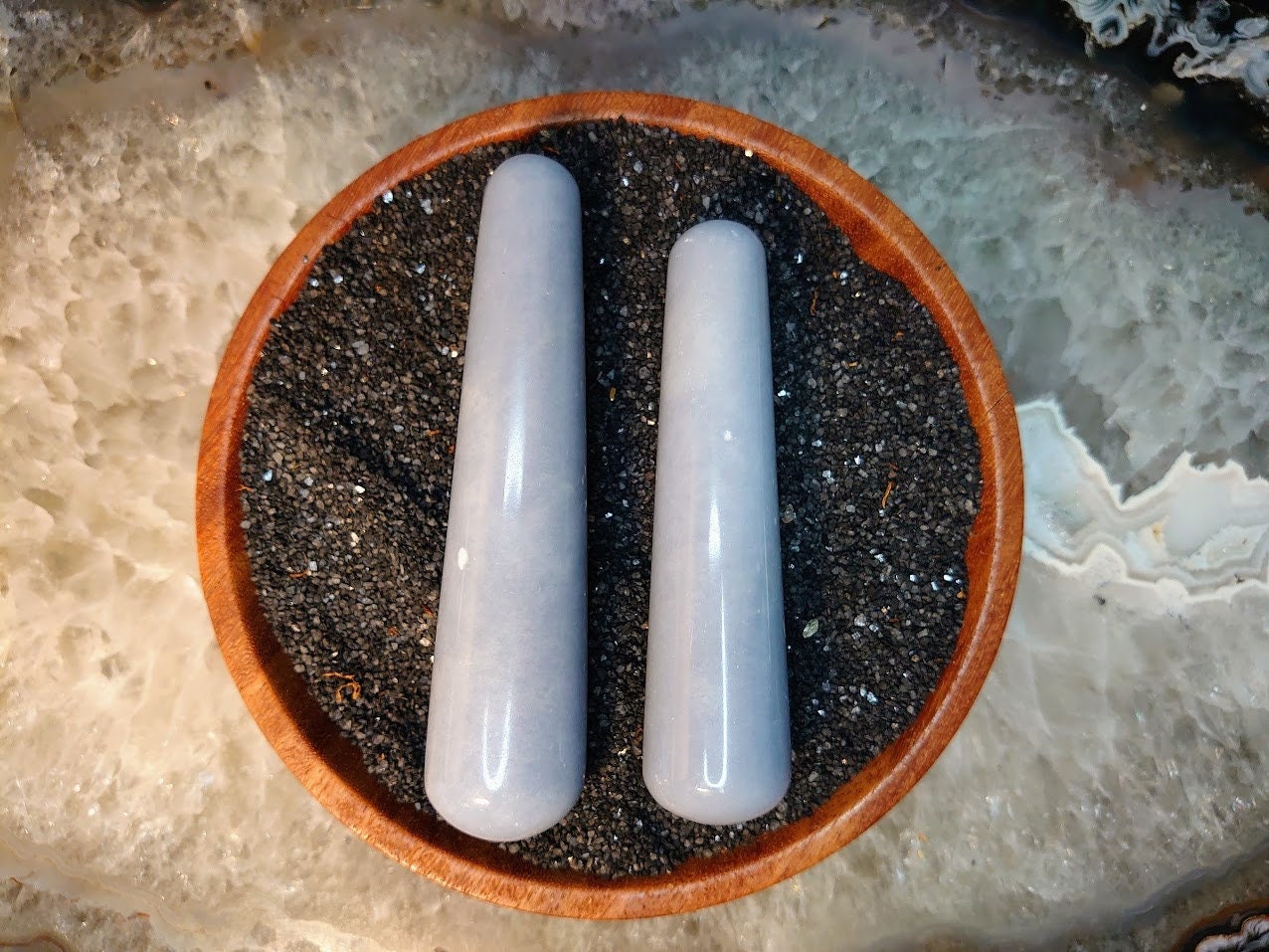 Angelite Massage Wands/ for Massage Therapy/ Crystal Healing/ Accupressure/ Reiki/ Energy Work/ Body Work