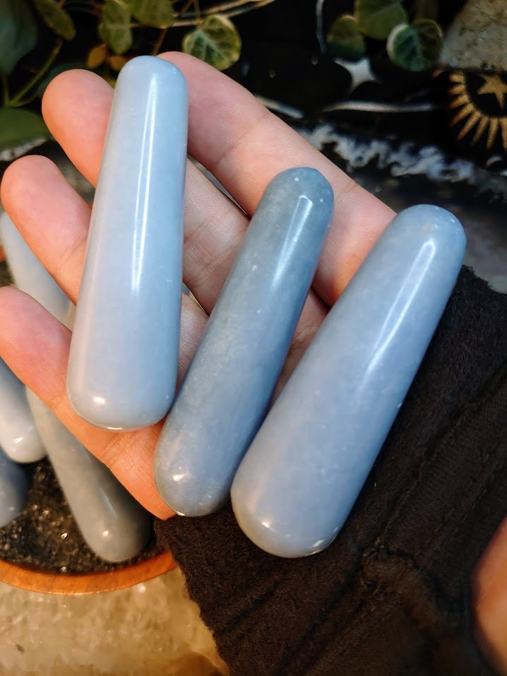 Angelite Massage Mini Wands/ for Massage Therapy/ Travel Sized /Crystal Healing/ Accupressure/ Reiki/ Energy Work/ Body Work