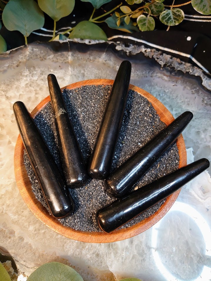 Shungite Massage Wands/ for Massage Therapy/ Crystal Healing/ Acupressure/ Reiki/ Energy Work/ Body Work