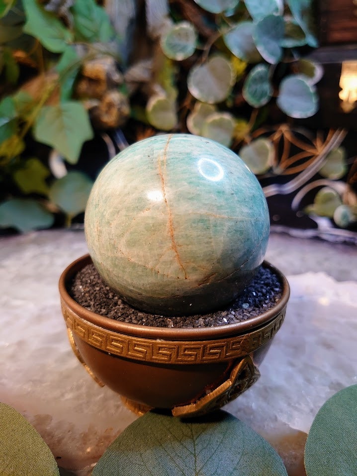 2 1/4" Amazonite Sphere from Madagascar for Altar and Home Decor / Energy Work / Crystal Healing / Reiki