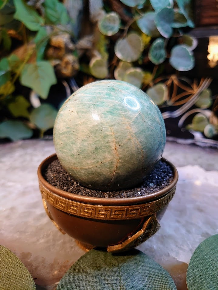 2 1/4" Amazonite Sphere from Madagascar for Altar and Home Decor / Energy Work / Crystal Healing / Reiki