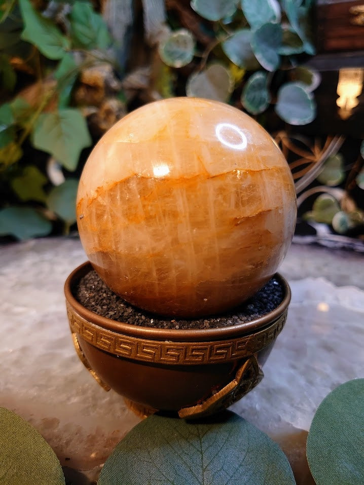 2 3/4" Golden Healer Sphere from Madagascar for Altar and Home Decor / Energy Work / Crystal Healing / Reiki / Limonite