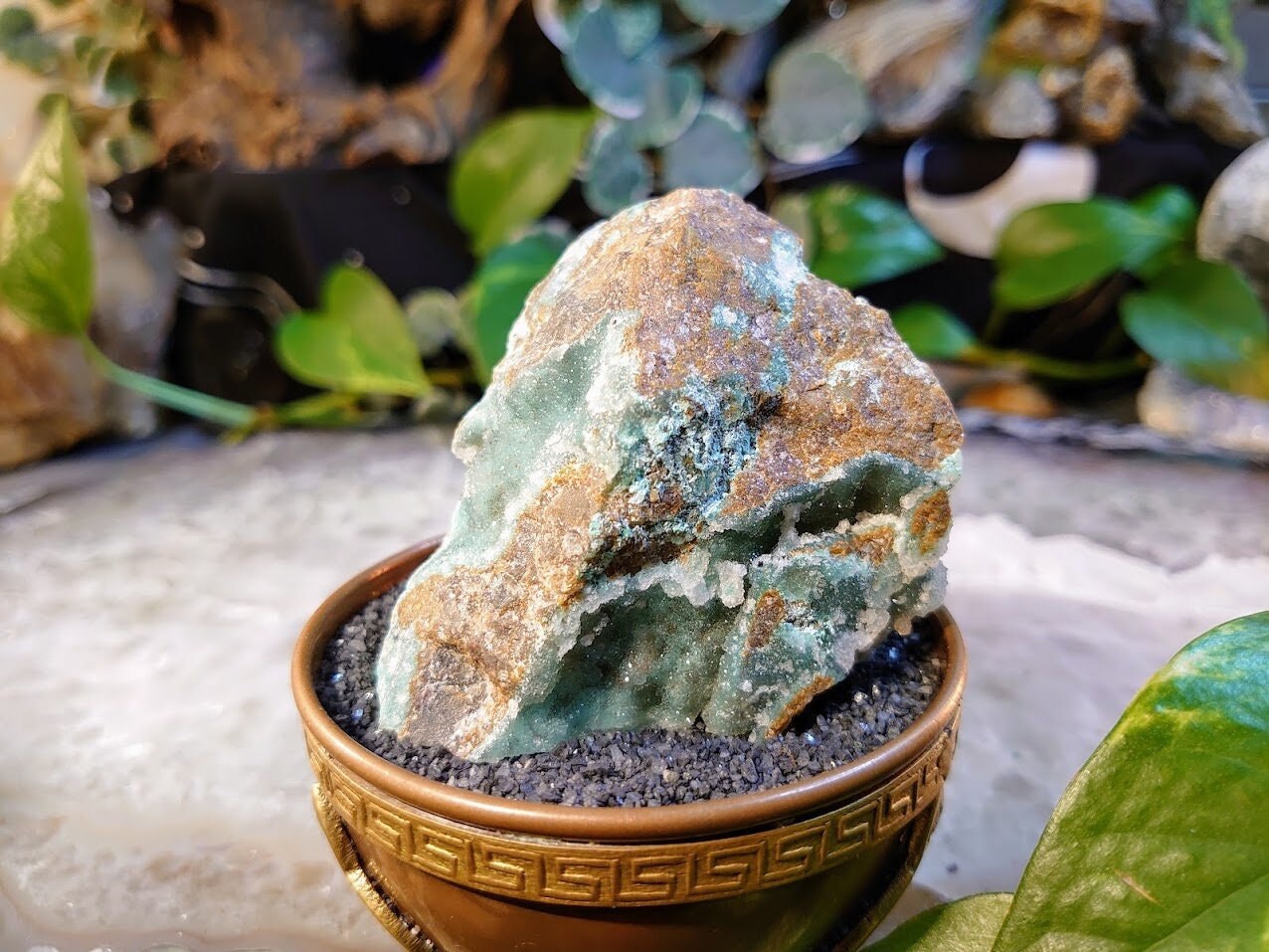 164g Natural Chrysocolla with Druzy on Matrix for Home and Altar Decor / Energy Work / Crystal Healing / Collection / Gifting for Her & Him