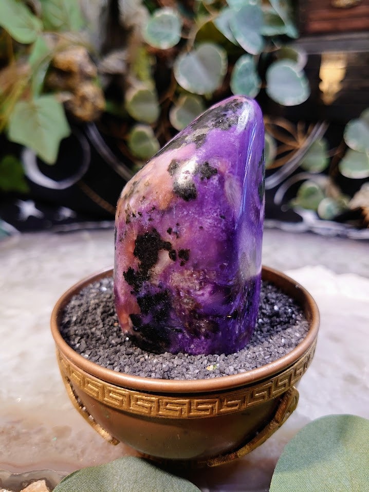 200g High Grade Charoite Polished Free Form / Self Standing for Home & Altar Decor / Meditation / Collection